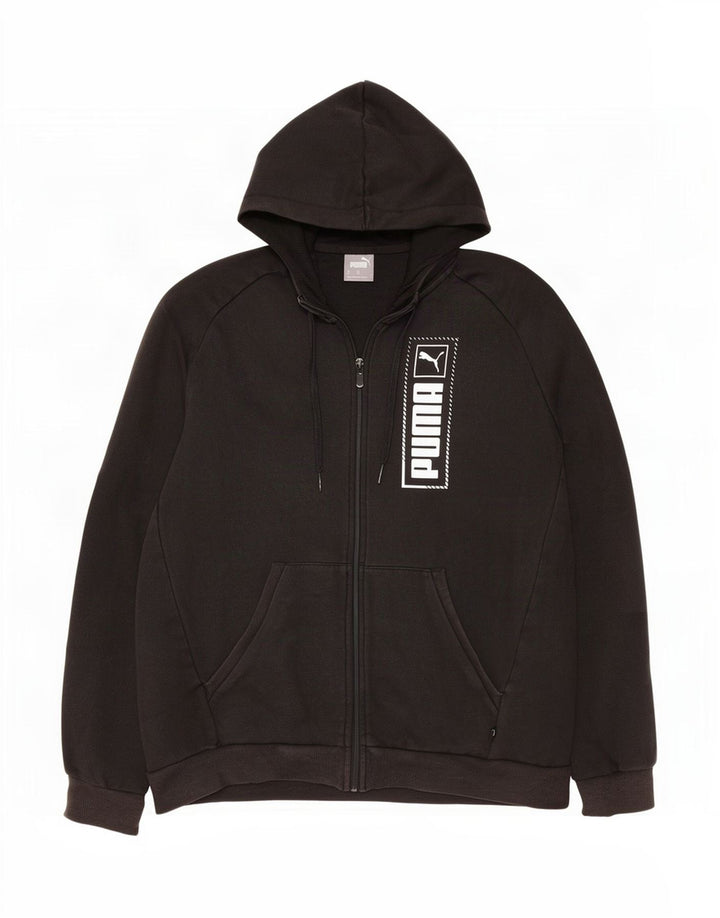Puma Sweat à Capuche Graphic Zip Homme Noir Moyen Coton