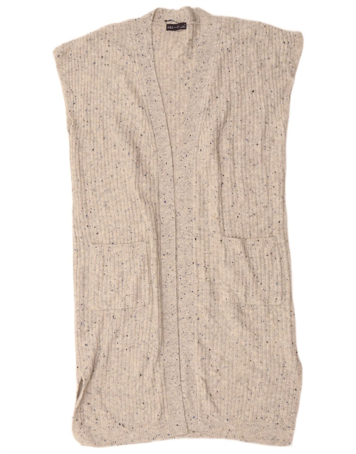 Marks & Spencer Pull cardigan sans manches pour femme UK 14 Gris moyen