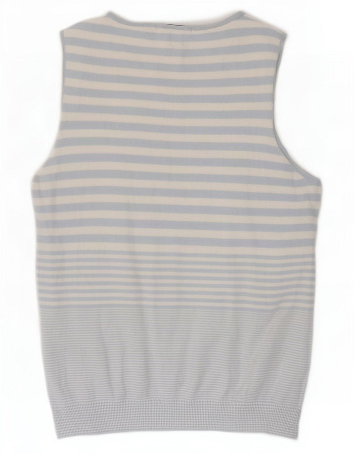 Gap Womens Vest Tank Top UK 12 Coton rayé bleu moyen