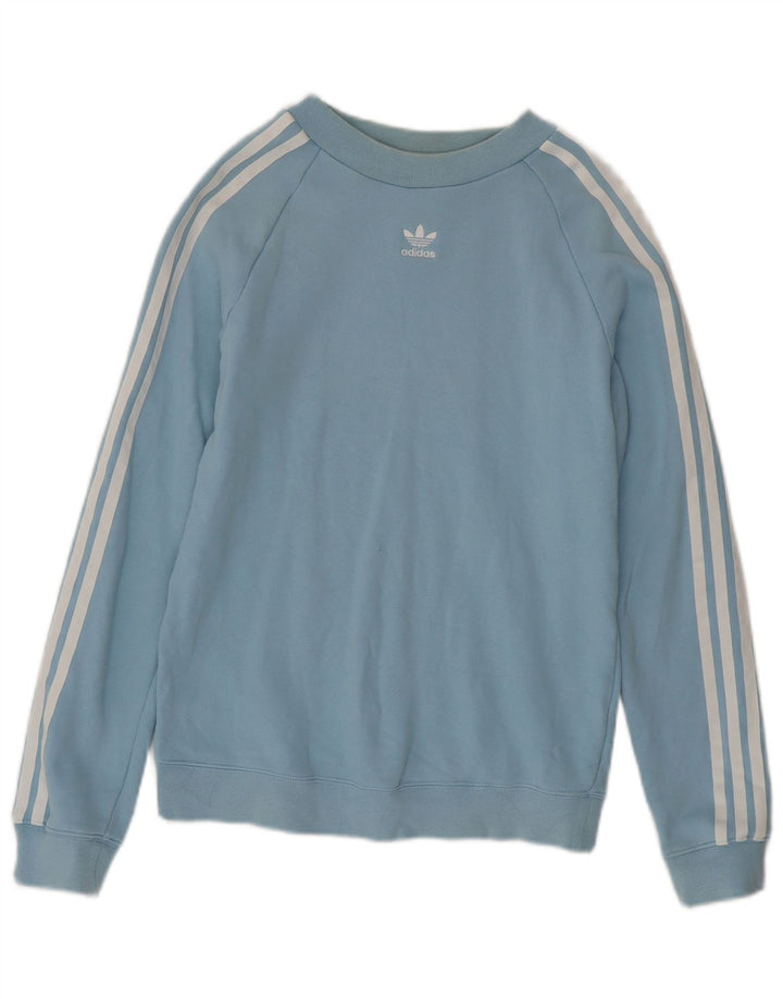 Adidas Sweat-shirt pour femme UK 10 Petit Bleu Coton