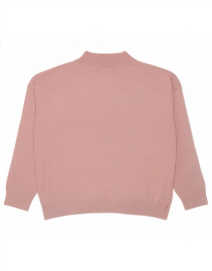 Marks & Spencer Pull surdimensionné à col en V pour femme UK 14 Rose moyen