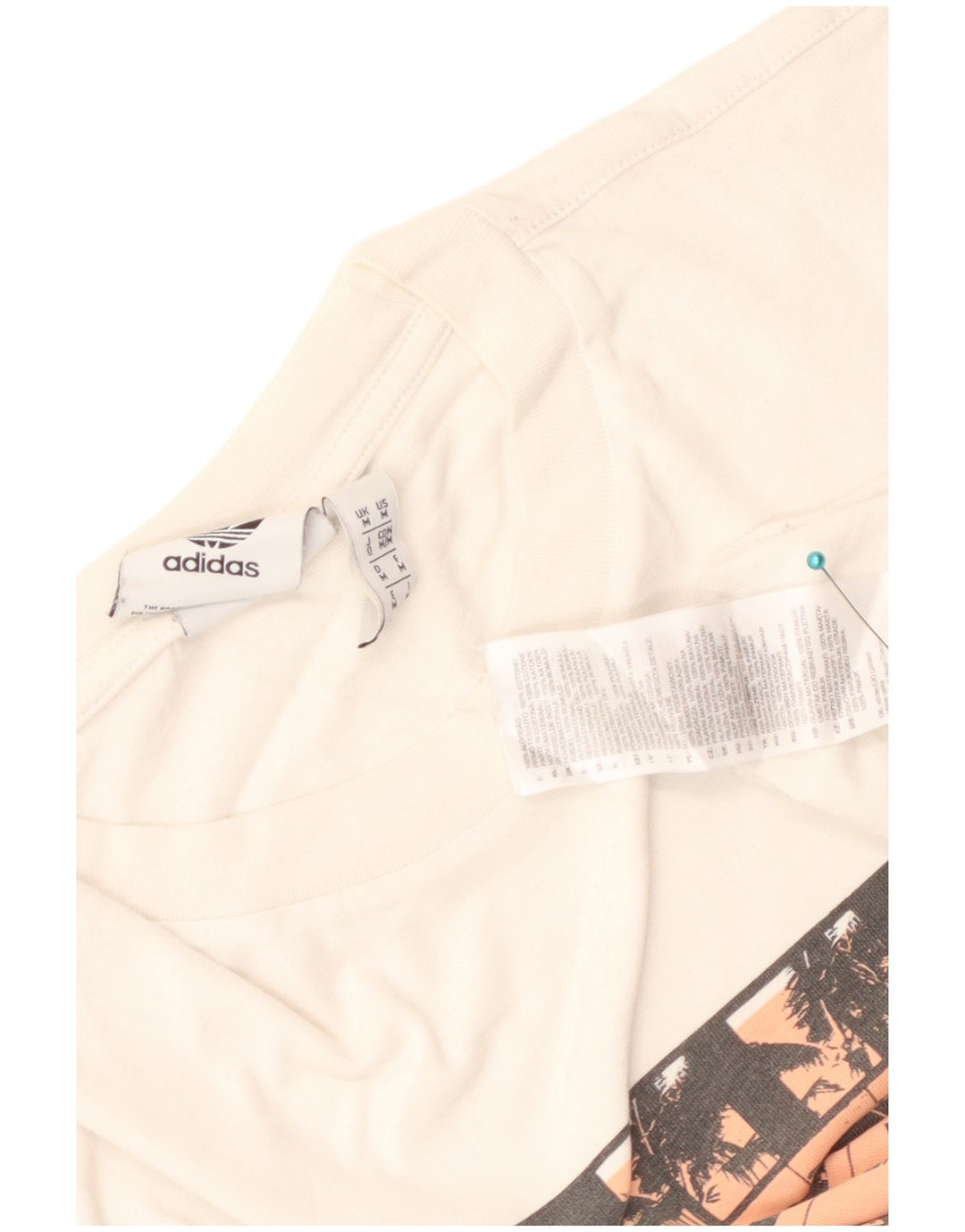 Adidas T-shirt graphique pour homme en coton blanc moyen
