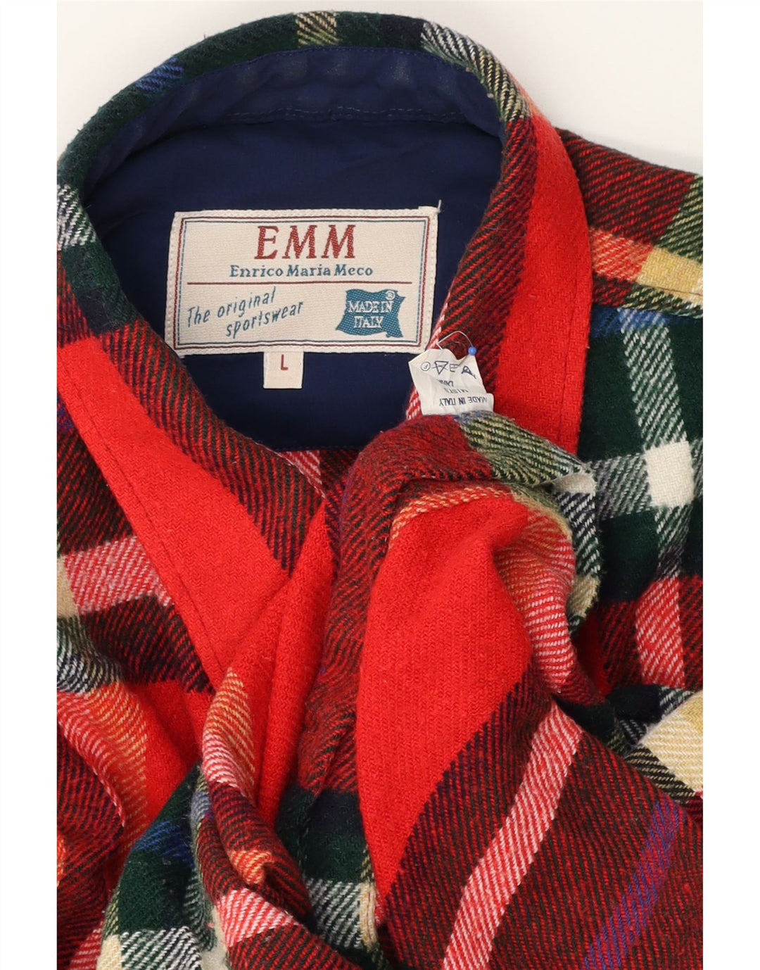 VINTAGE Chemise en flanelle pour homme Grande laine à carreaux rouge