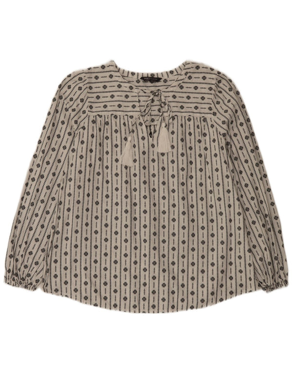 Marks & Spencer Chemisier pour femme UK 16 Grand coton géométrique blanc
