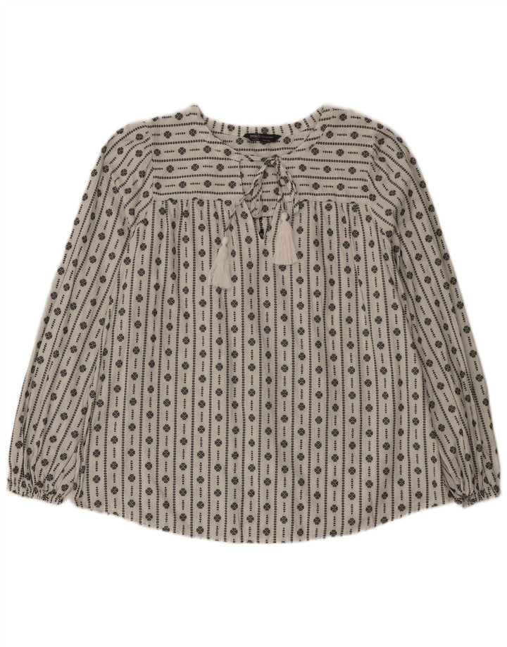 Marks & Spencer Chemisier pour femme UK 16 Grand coton géométrique blanc