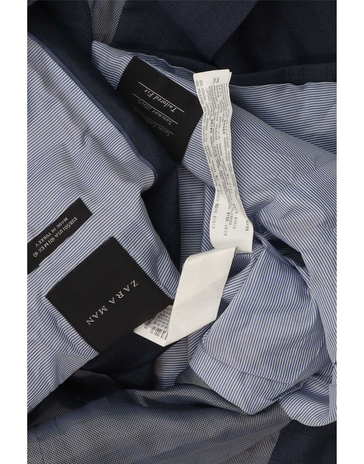 Zara Veste Blazer 2 Boutons Coupe Ajustée Pour Homme EU 50 Bleu Marine Moyen