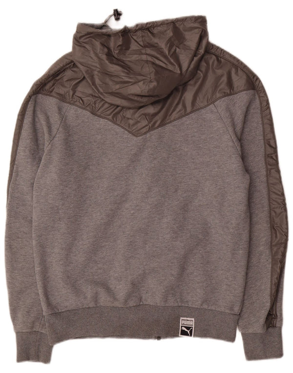 Puma Sweat à capuche zippé pour homme Petit Gris Coton