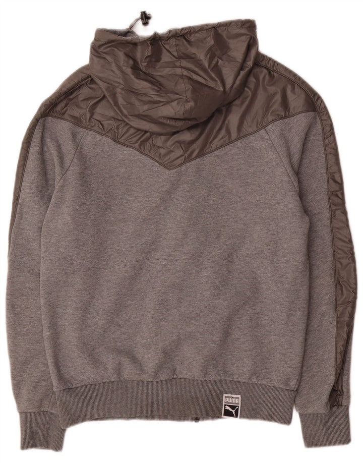 Puma Sweat à capuche zippé pour homme Petit Gris Coton