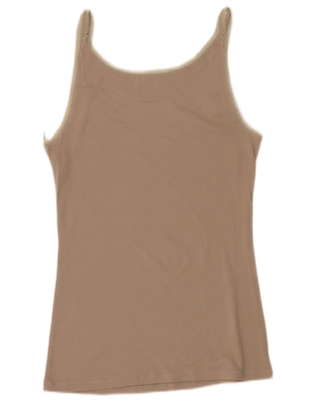 BENETTON Femme Cami Top UK 14 Grand Beige Floral Coton
