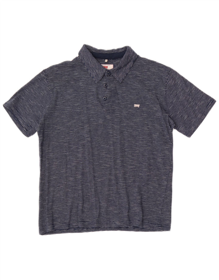 Carrera Polo Homme Petite Rayure Bleu Marine