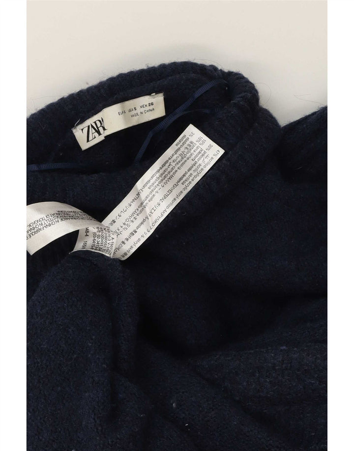 Marks & Spencer Pull long à col roulé pour femme UK 10 Small Navy B