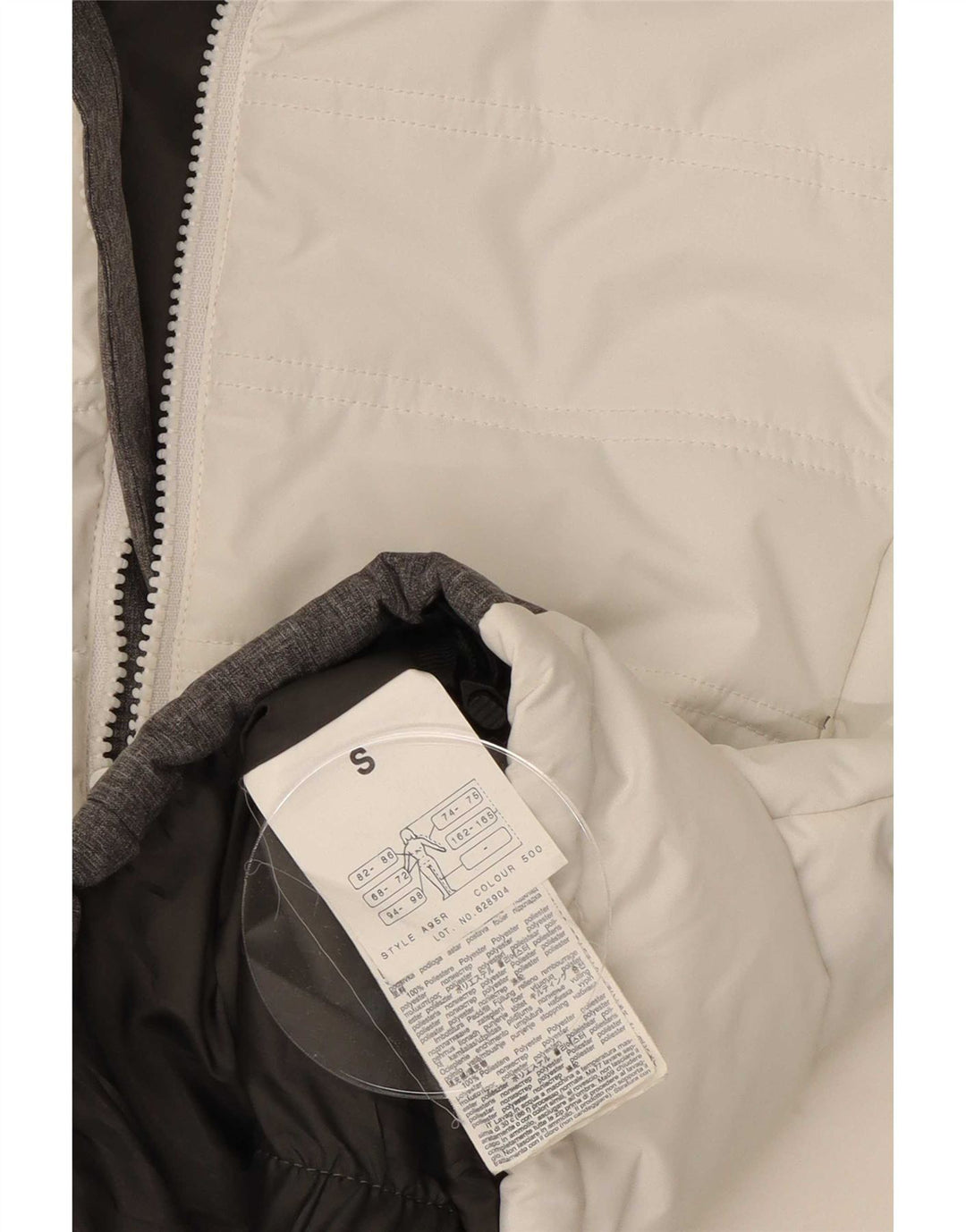 Brugi Veste de ski à capuche pour femme UK 10 Small Blanc Colorblock Polyester