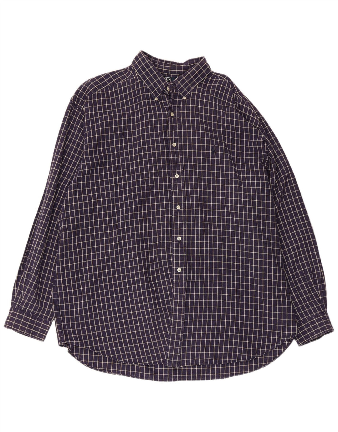 POLO RALPH LAUREN Chemise Blaire pour homme 2XL en coton à carreaux bleu marine