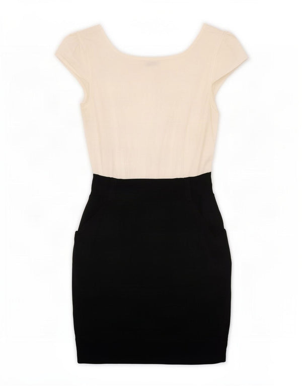 Karen Millen Robe fourreau pour femme US 2 XS Noir Colorblock Viscose