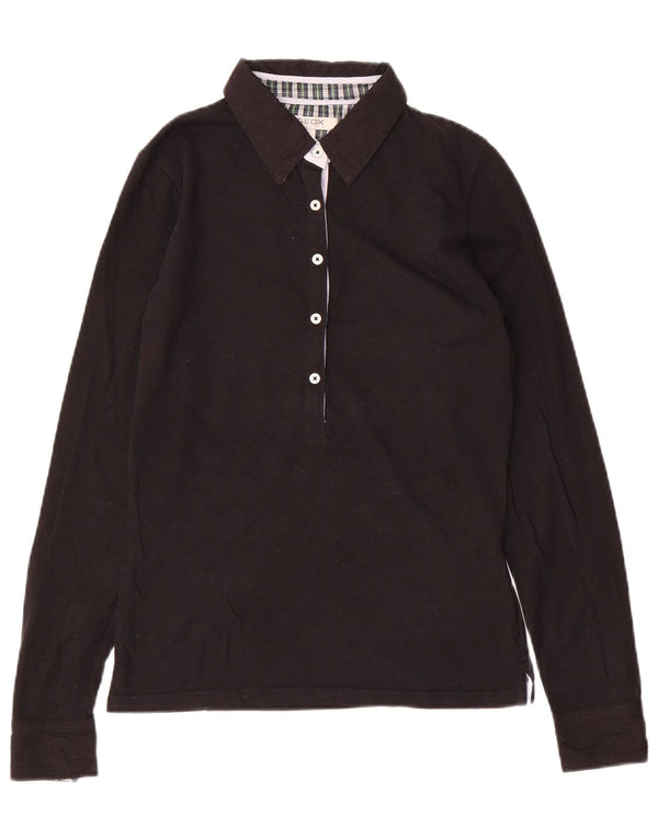 Geox Polo Respira à manches longues pour femme UK 10 Small Noir Coton