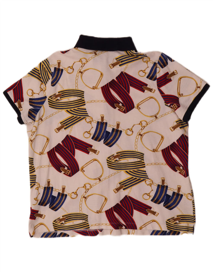 Ralph Lauren Polo à motif abstrait pour femme 2XL en coton blanc