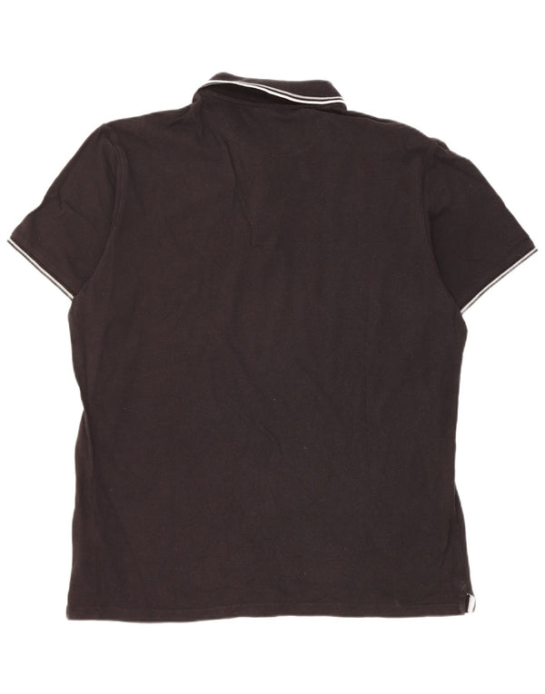 Champion Polo à manches courtes pour homme XL en coton rayé noir