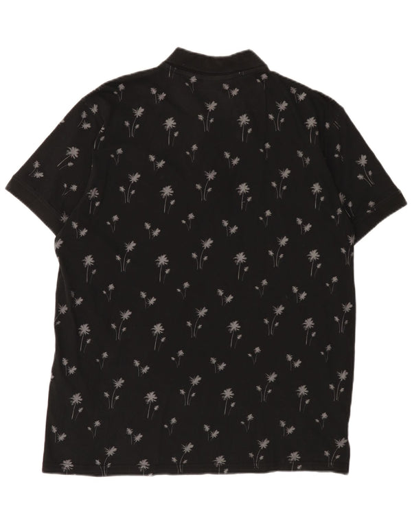 Pierre Cardin Polo Homme Grand Noir Floral Coton Hawaïen
