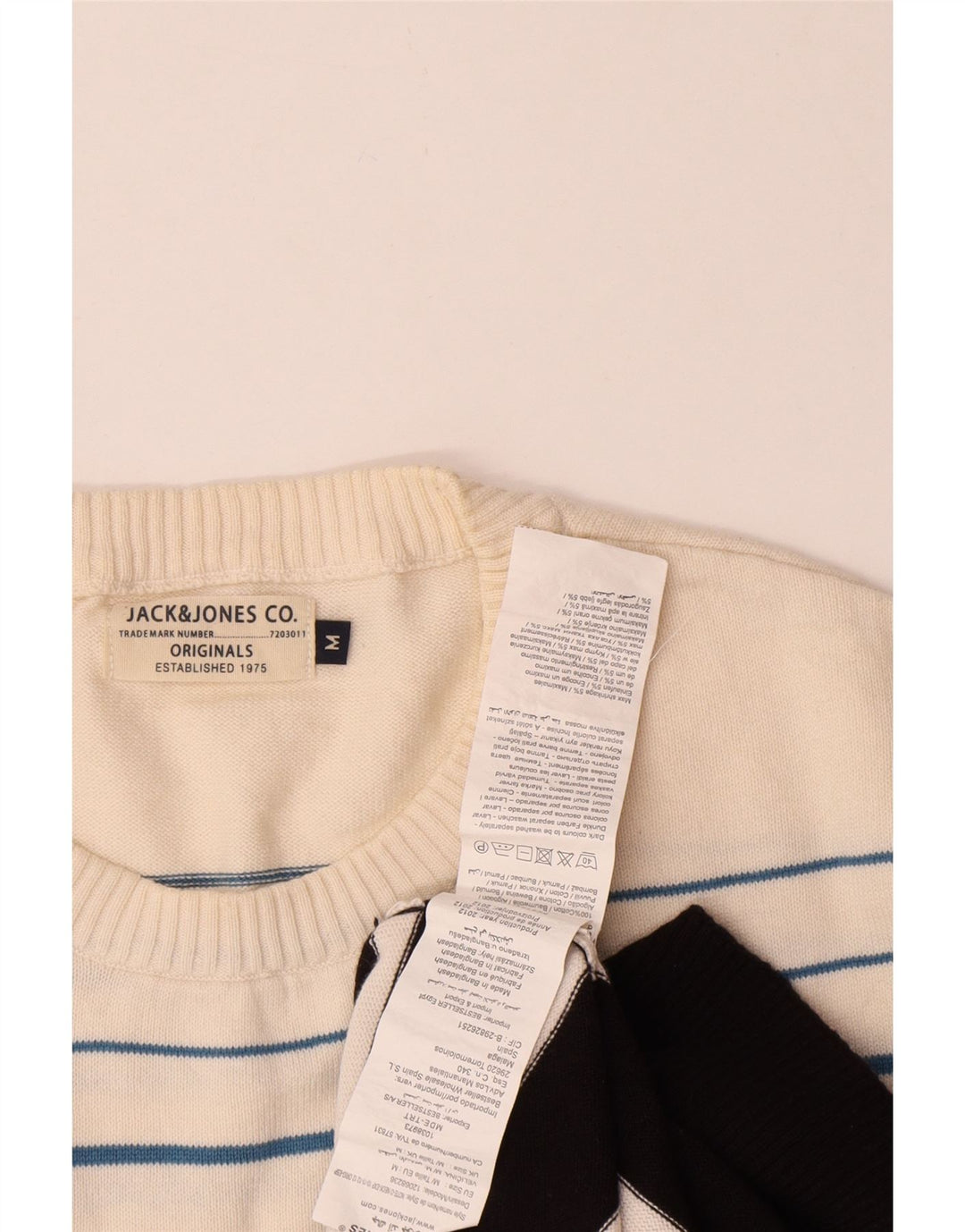 Jack & Jones Pull Col Rond Homme Noir Moyen Coton Colorblock