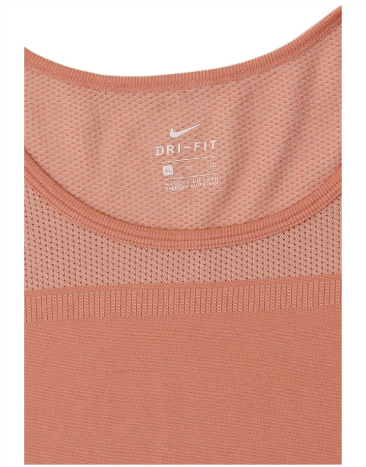 ADIDAS T-shirt Dri Fit pour femme UK 18 XL Orange Colourblock