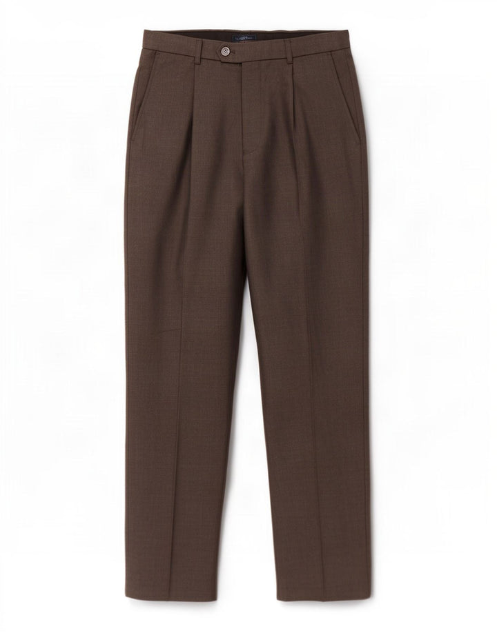 Marks & Spencer Pantalon de costume pour femme W32 L33 Marron Polyester