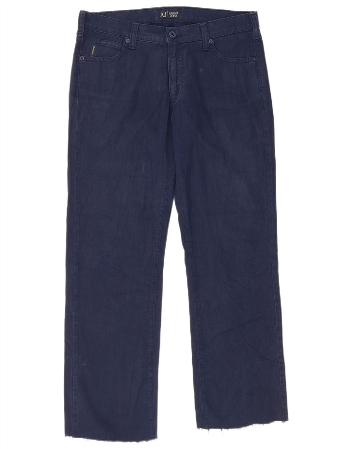 Armani Femme Jean Droit W29 L27 Bleu Marine Coton