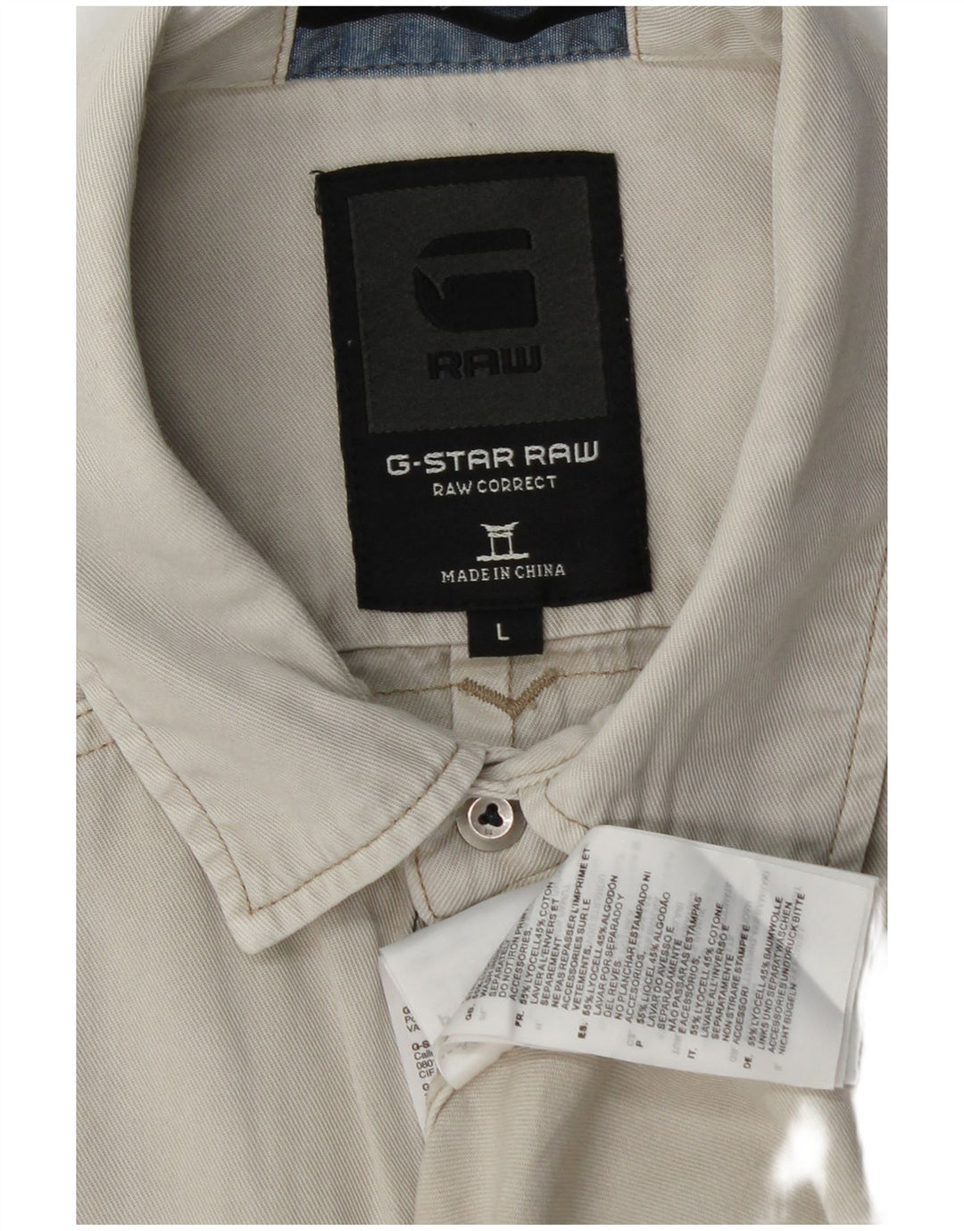 G-STAR Chemise en jean à manches courtes homme Lyocell gris