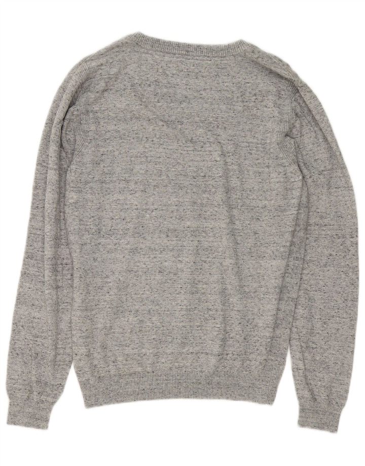 Diesel Pull col V pour homme Petit coton moucheté gris