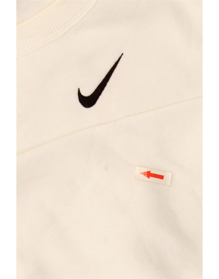 NIKE Sweat-shirt court surdimensionné pour femme UK 14 en coton blanc moyen