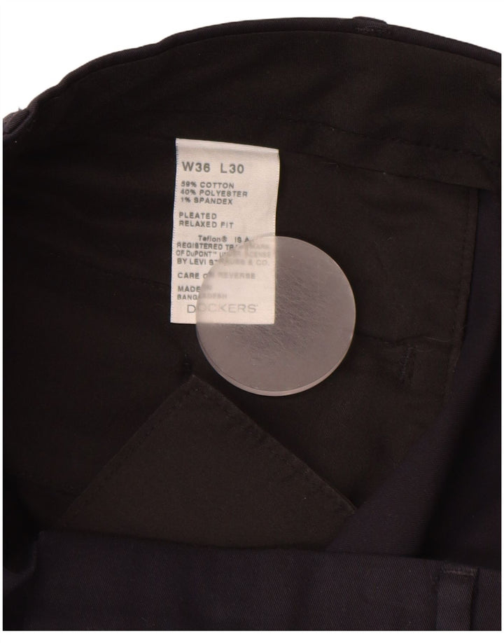 DOCKERS Pantalon Chino Coupe Relax Homme W36 L30 Bleu Marine Coton