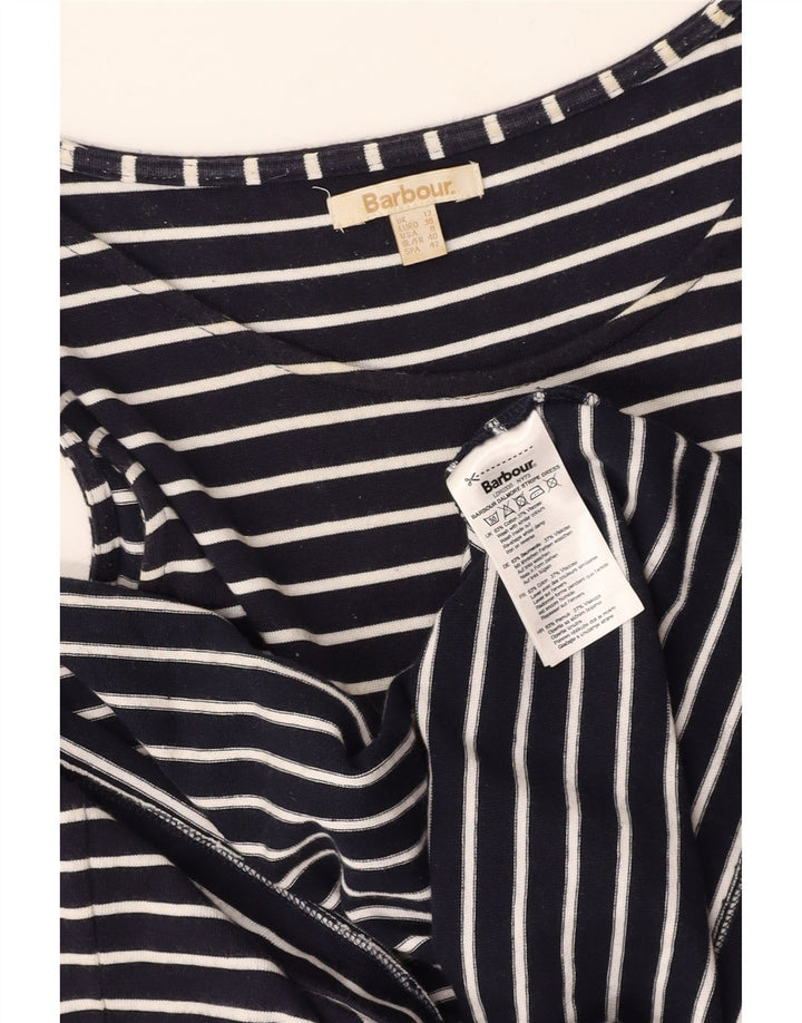 BARBOUR Robe t-shirt sans manches pour femme UK 12 Bleu marine moyen rayé