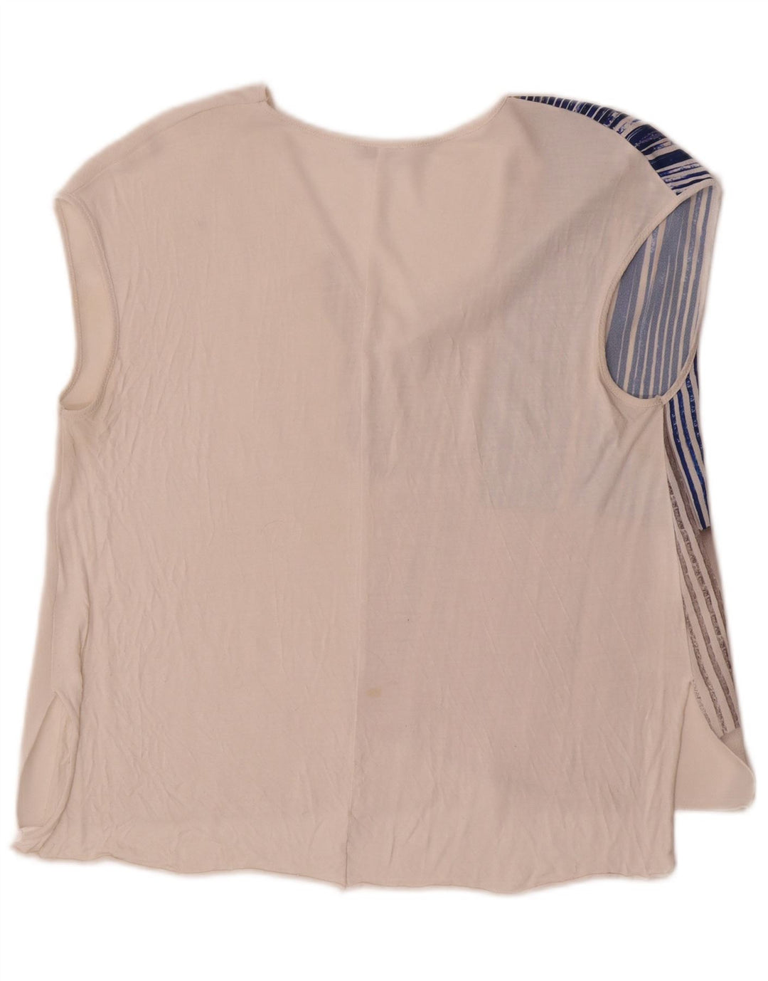 Zara Chemisier sans manches pour femme UK 44 Medium Blanc Colourblock