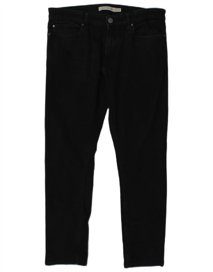 CALVIN KLEIN Jean Slim Homme W34 L30 Noir Coton