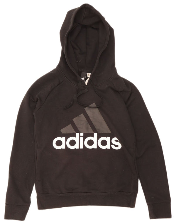 Adidas Pull à capuche graphique pour femme UK 4/6 XS Noir Coton