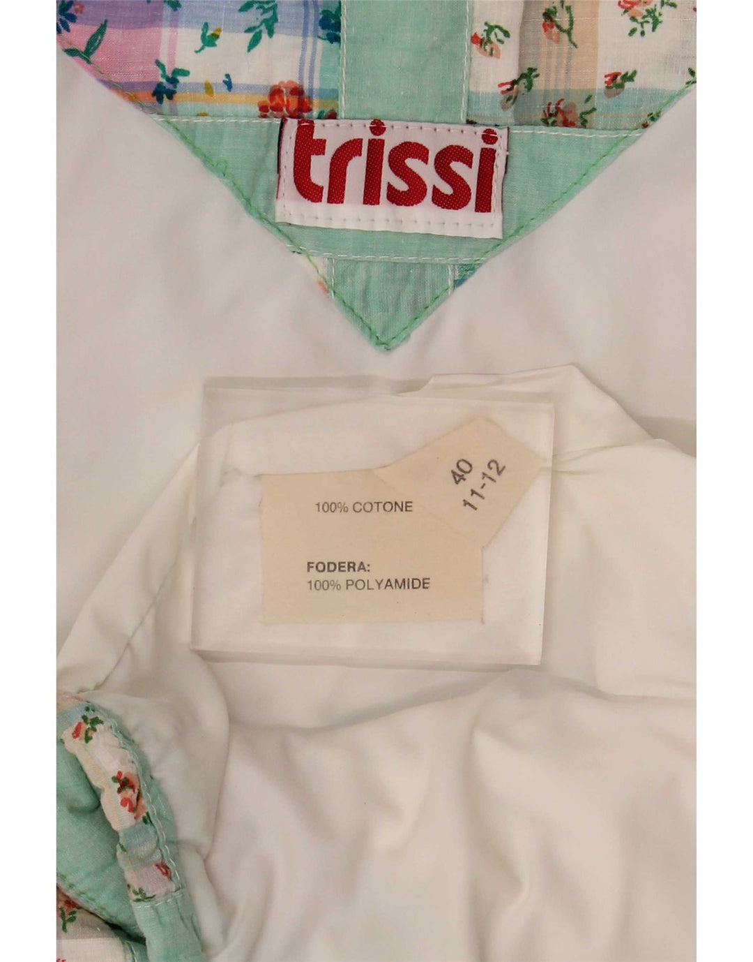 Trissi Femme Gilet IT 40 Vert Moyen Patchwork Coton