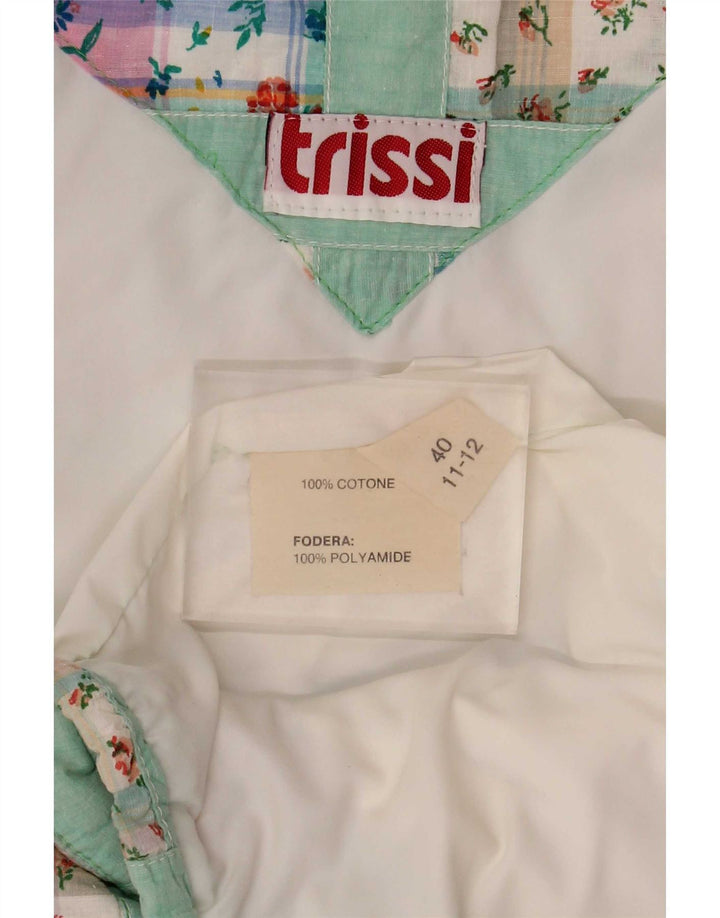 Trissi Femme Gilet IT 40 Vert Moyen Patchwork Coton