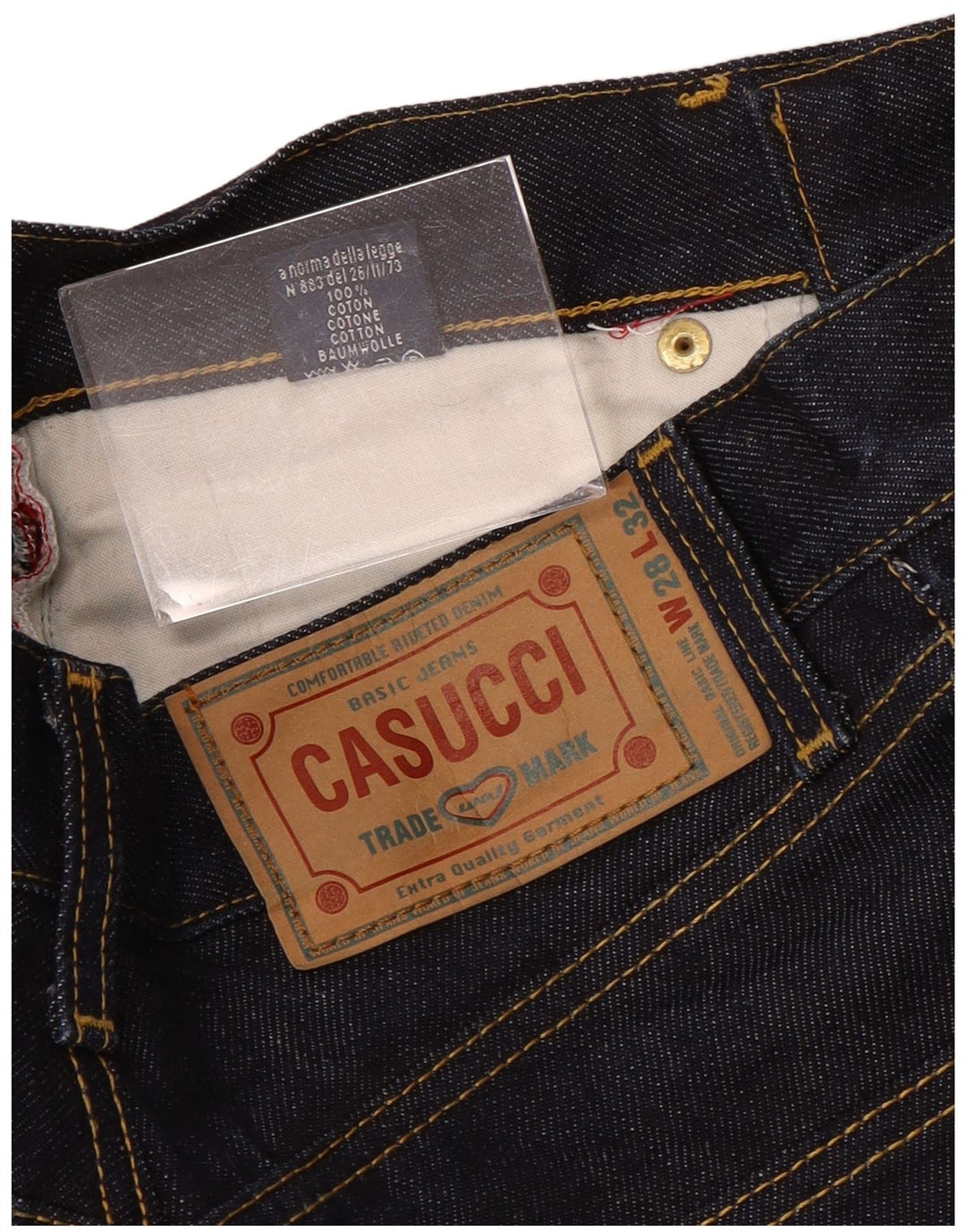 CASUCCI Jean droit taille haute homme W28 L32 bleu marine coton
