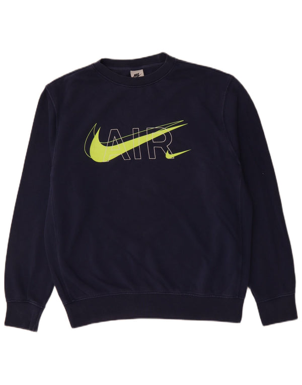 NIKE Sweat-shirt graphique pour homme en coton bleu marine moyen