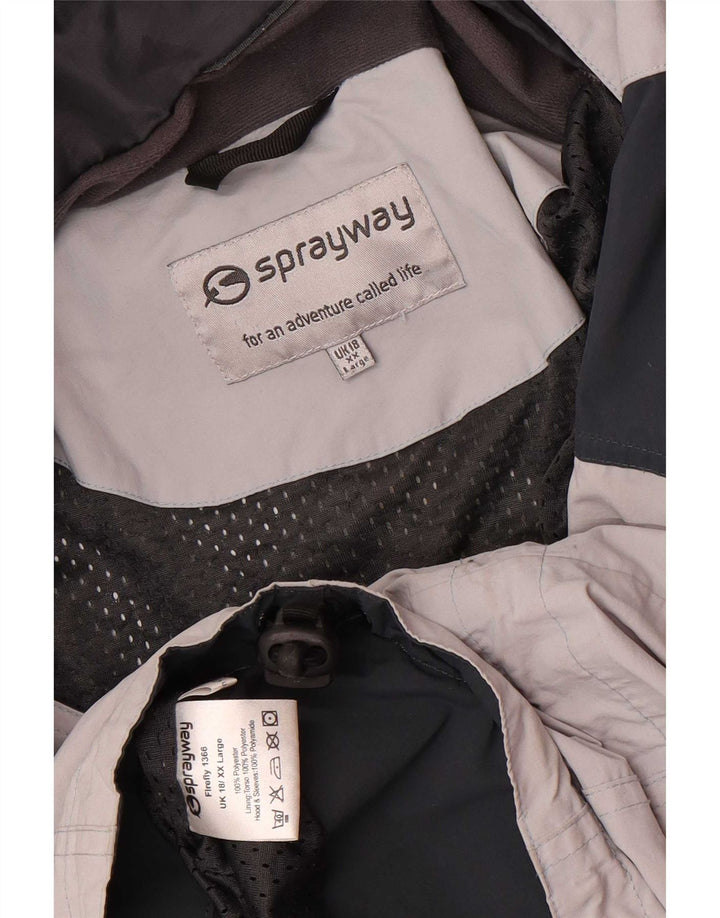 Sprayway Veste de pluie surdimensionnée à capuche pour femme UK 18 XL Gris Colorblock