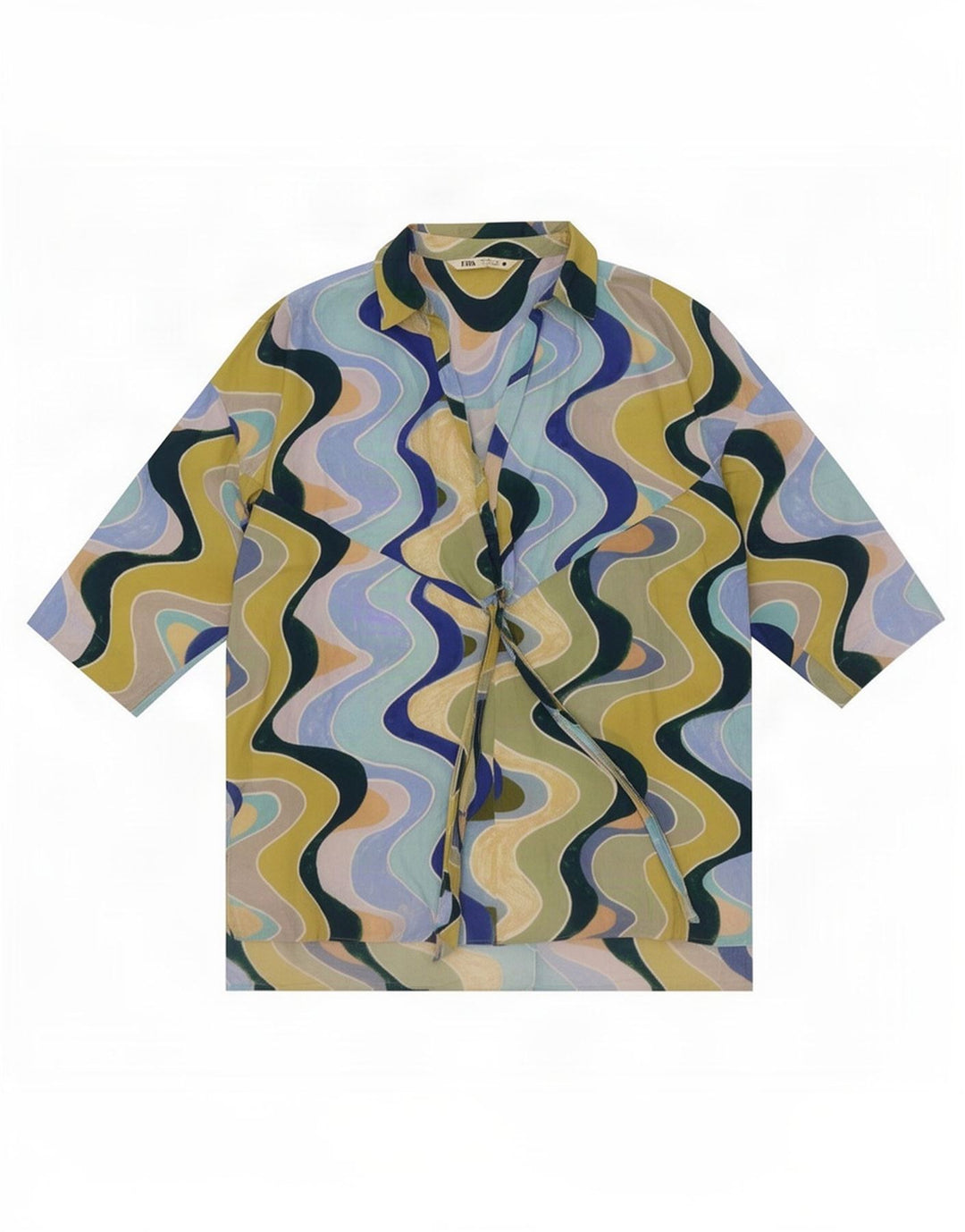 Zara Tunique surdimensionnée à motif abstrait pour femme UK 10 Small Multicolore