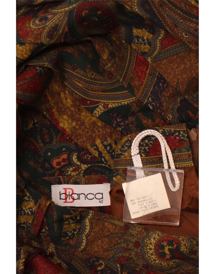 BIANCA Jupe Plissée Femme IT 42 Moyen W30 Marron Paisley Polyester