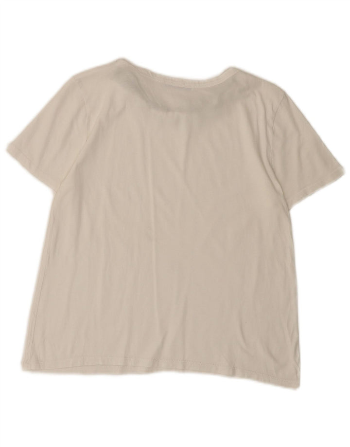 Zara Femme T-Shirt Top UK 12 Medium Blanc