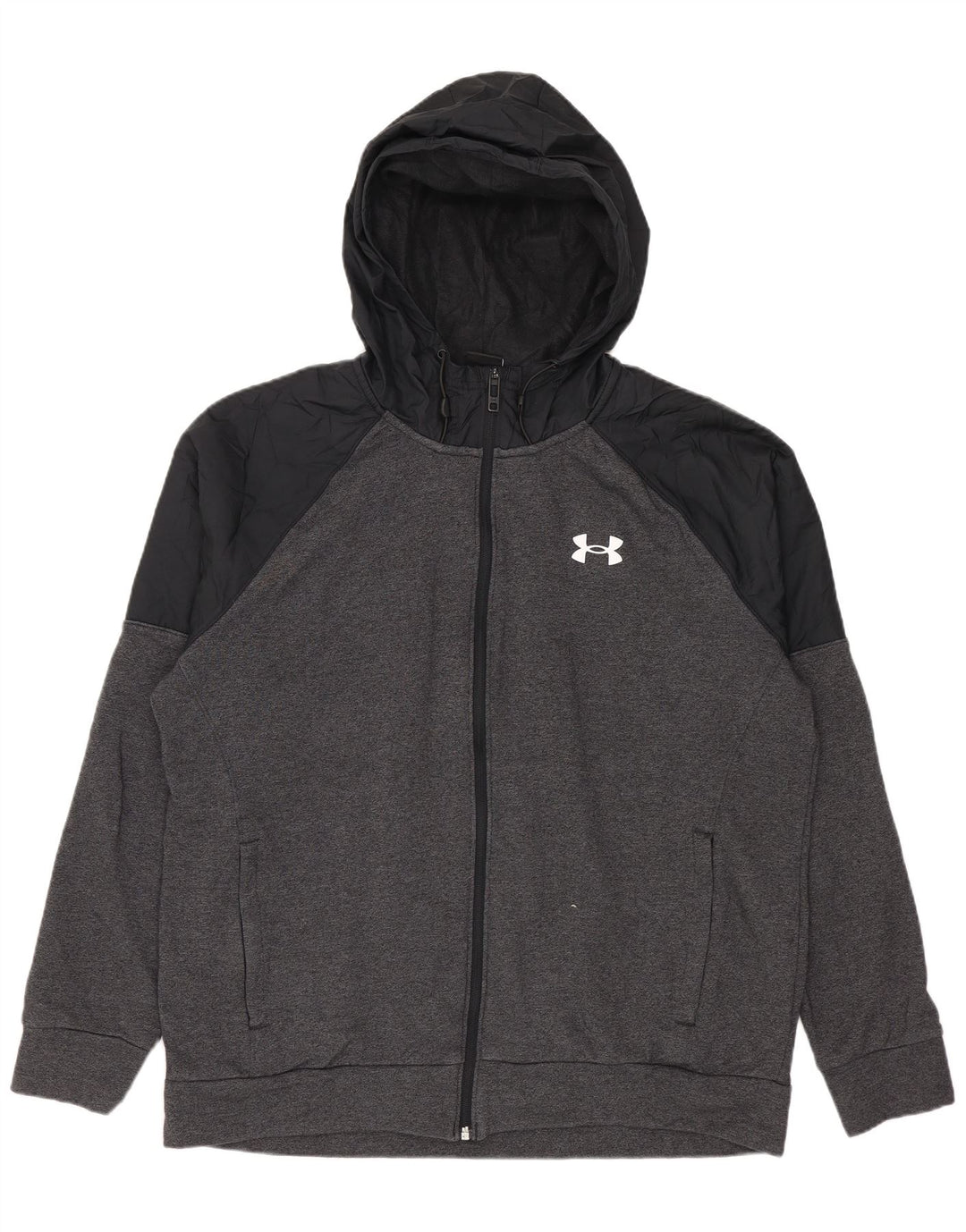 Under Armour Pull à capuche zippé pour homme Large Gris Coton
