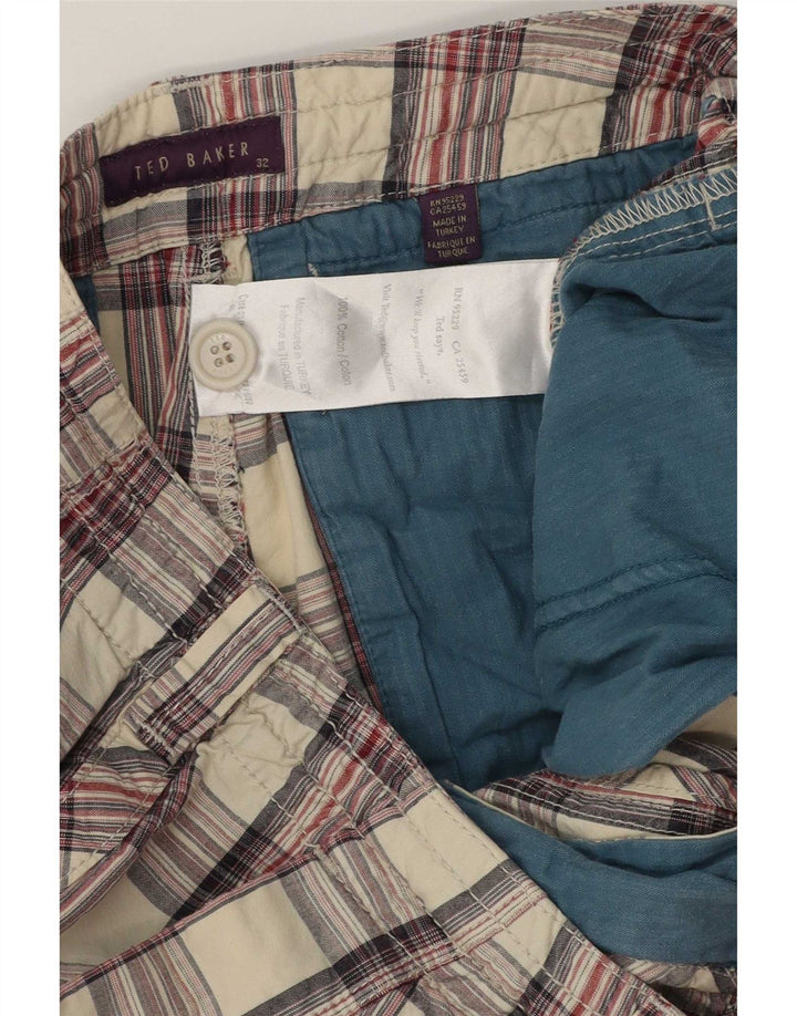 Ted Baker Short Chino Homme W32 Medium Multicolore Carreaux Coton