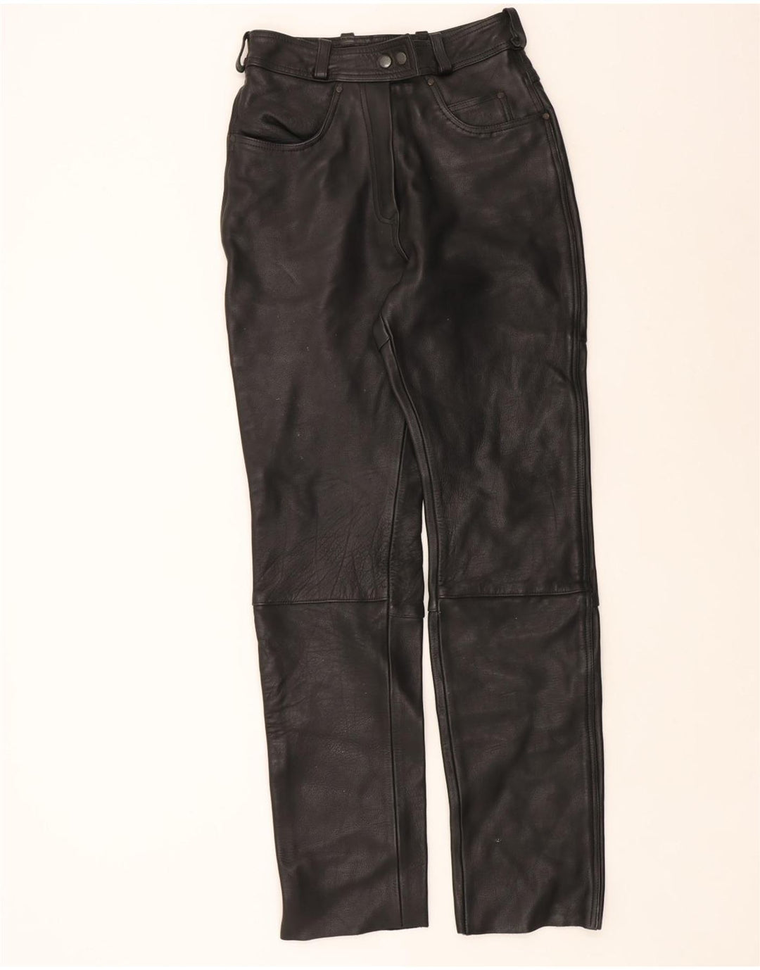 ARIZONA Womens Slim Leather Trousers W30 L33 Black Leather