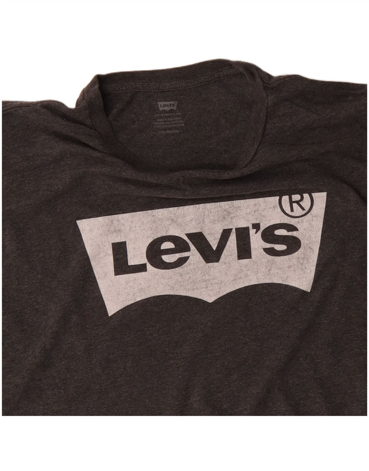 LEVI'S T-Shirt Graphique Homme 2XL Gris Coton
