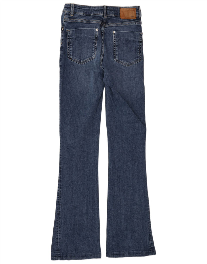 Zara Jean évasé pour femme EU 38 Small W28 L32 Bleu Coton