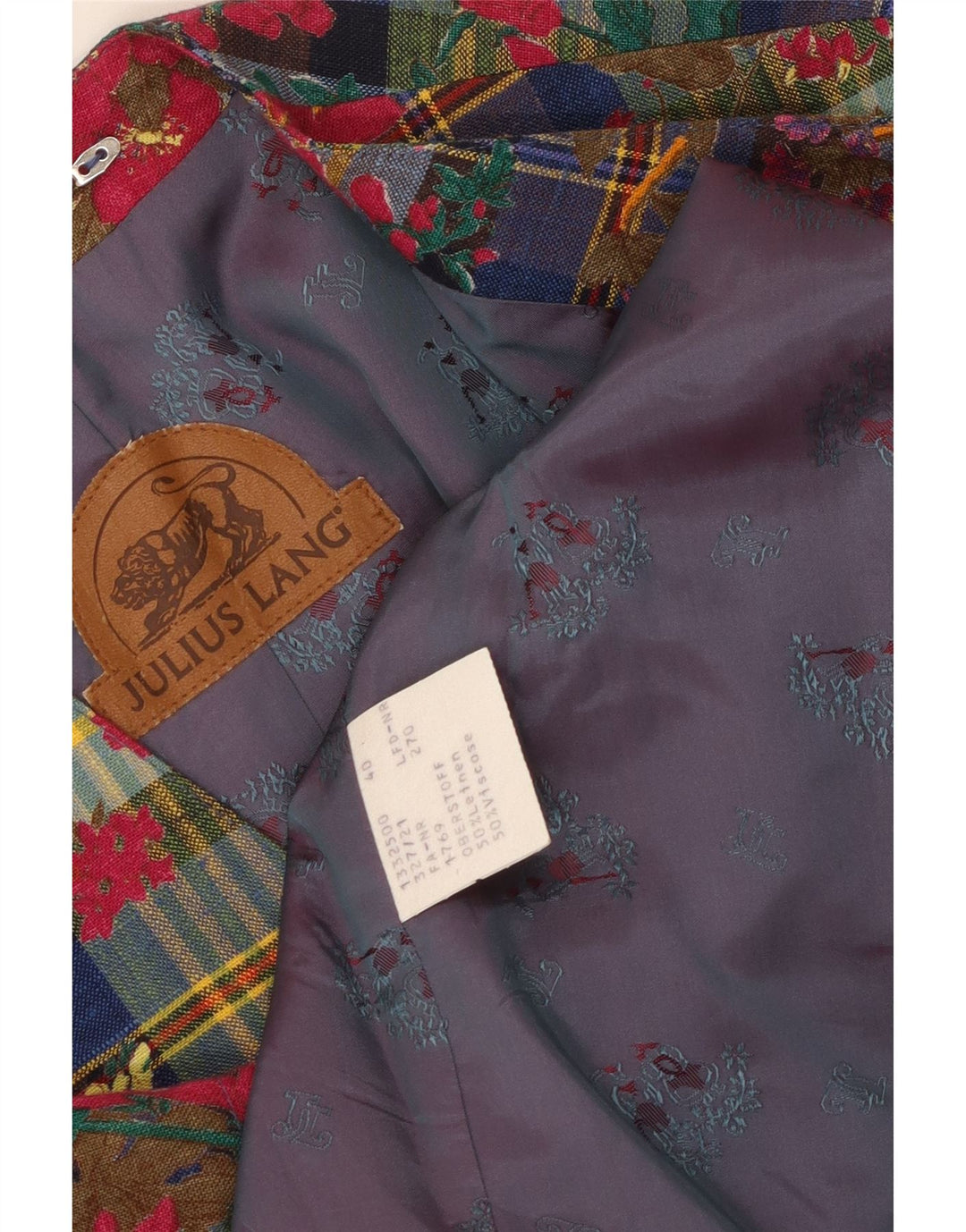 JULIUS LANG Veste Blazer 4 Boutons Femme EU 40 Moyen Multicolore