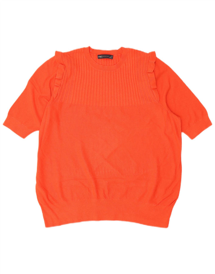 Marks & Spencer Chemisier Femme Top UK 20 2XL Orange Viscose