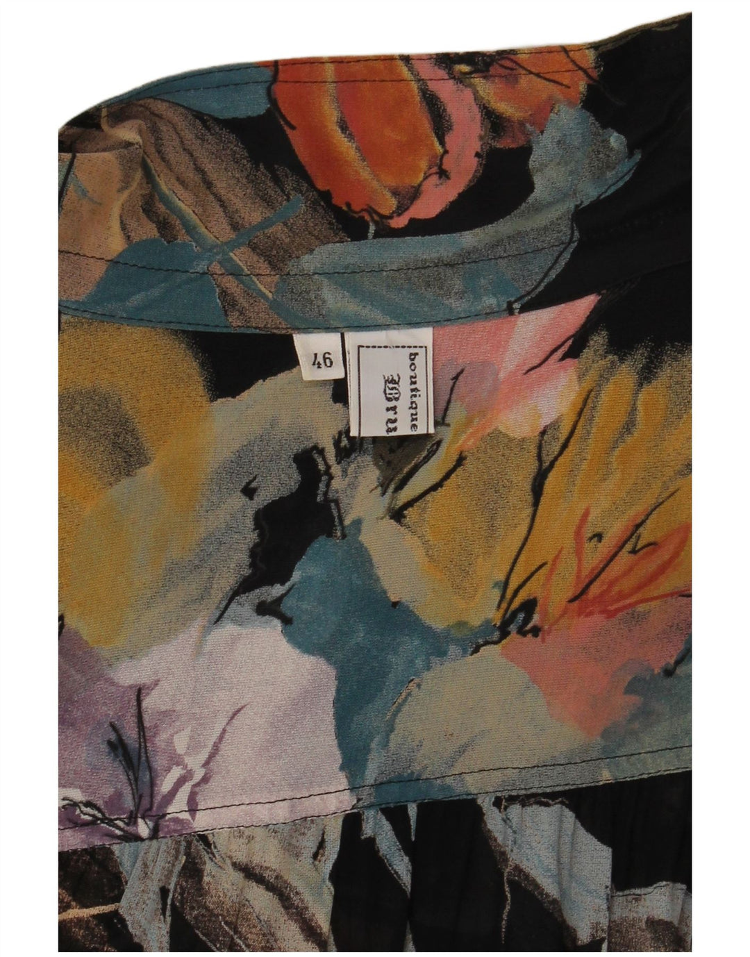 VINTAGE Chemisier Femme IT 46 Grand Floral Multicolore